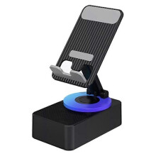 (black) Bluetooth Audio Power Phone Holder, Phone Stand with Bluetooth Speaker Foldable