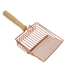Cat Litter Scoop: Long Wooden Handle, Metal Hook