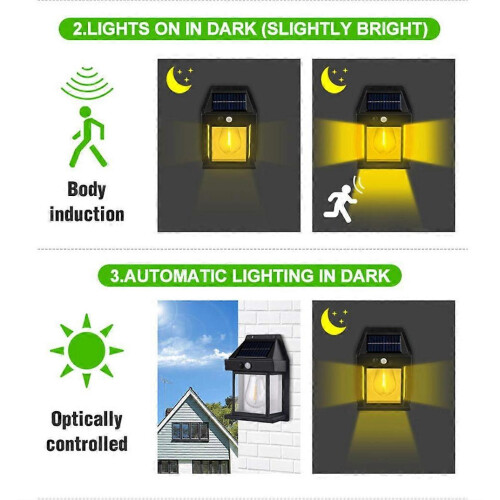 (black) LED Solar Bulb Light Outdoor Solar Lamp With Motion Sensor Solar Lights 2
