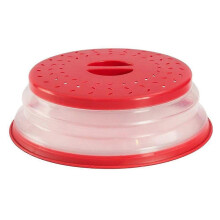 (red) 2pcs Foldable Microwave Lid, Microwave Plate with Lid Microwave Plate Lid, for Fruits