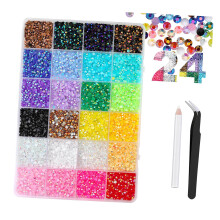 1Box AB Glittering Resin Flat Back Rhinestones Bedazzling-color