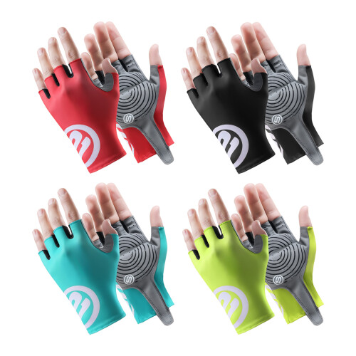 1 Pair Athletic Gloves Ventilated Mesh Fabric Mitts For-Red XL 1