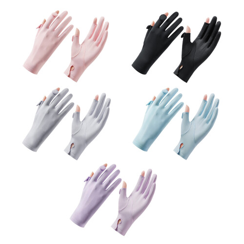 Lightweight Breathable Sun Blocking Gloves Elastic Ice-Black 1