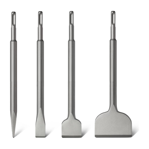 SDS Chisel Set, 4pcs Tile Removal Bits for Plus Rotary Hammer Drill Attachments, Demolition Chipping