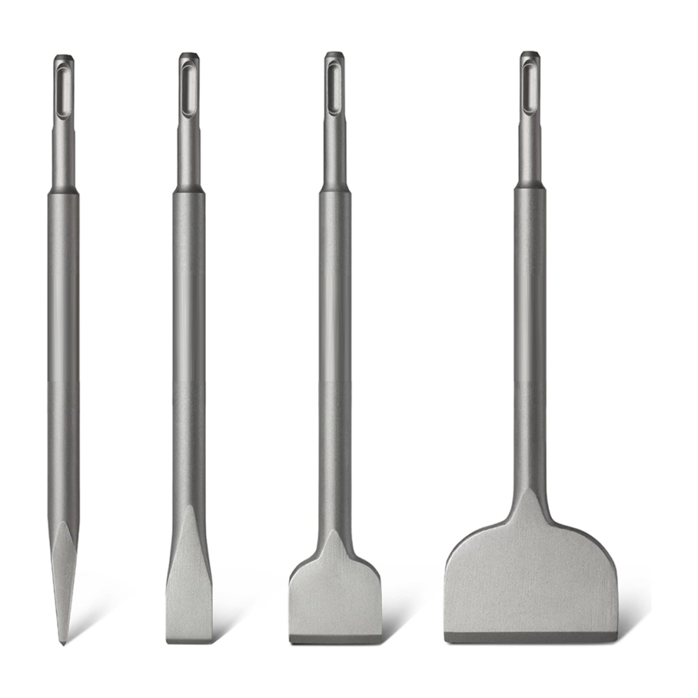 Sds Chisel Set, 4Pcs Tile Removal Bits For Plus Rotary Hammer Drill Attachments, Demolition Chipping 4016022056075