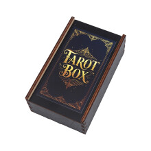 Wood Game Cards Box Playings Tarots Container Storage-G pattern