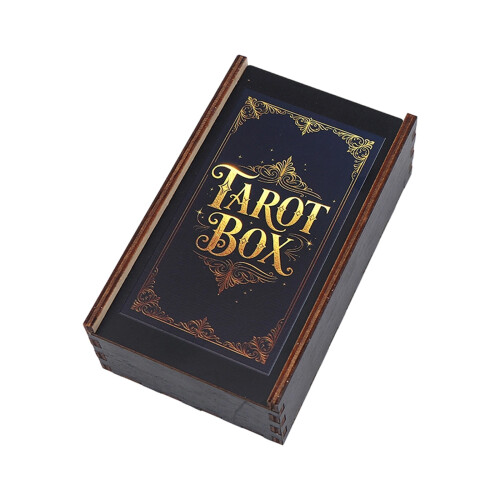 Wood Game Cards Box Playings Tarots Container Storage-G pattern