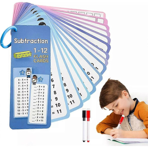 (subtraction) 17PCS Multiplication Flash Cards 3rd Grade Multiplication Game Flashcards