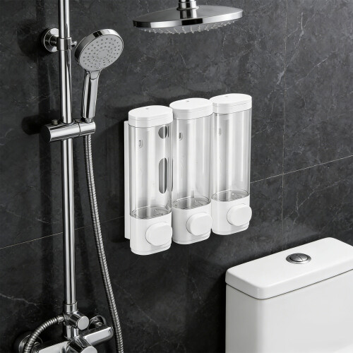 3 Black White Silver ABS Liquid Soap Dispenser Featuring-White 2
