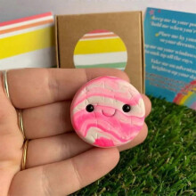 (f) Worry Stone Thumb Buddy, Polymer Clay Pocket Hug, Tactile Sensory Fidget Buddies