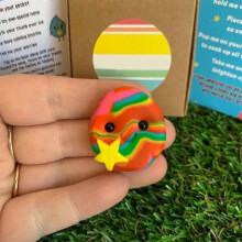 (e) Worry Stone Thumb Buddy, Polymer Clay Pocket Hug, Tactile Sensory Fidget Buddies
