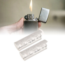 2PCS Vintage Lighter Case Silver Zinc Alloy