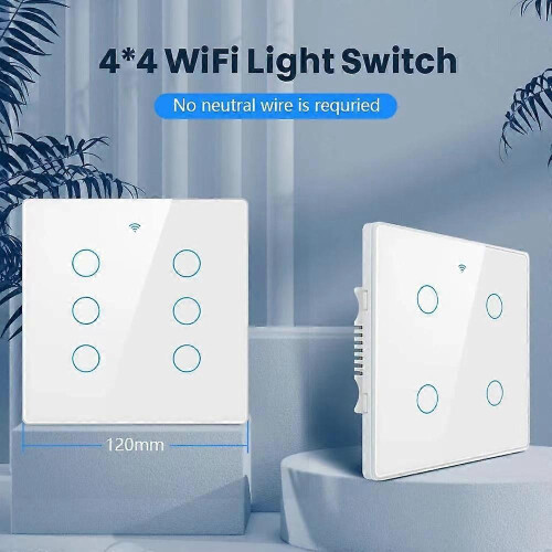 (white, 4 routes) 4/6/ Gang Tuya Smart Zigbee  Brazil Wall Light Switch Touch Panel Sensor Smart Home Interruptor Work with Alexa Google Home 2
