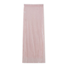(L, Pink) Damesrok met pailletten, doorschijnend, glinsterend, elastische taille, lange bodycon rok voor feestjes en clubs