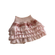 (S, Pink) Sciortaí Mini Lolita na mBan Ard-Choim Gleoite Bogha Taobh Ruffle Srathach Sciortaí A-Líne Sciortaí Gearra