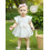(3-6 Months, White) Φόρεμα 2 τεμαχίων με βολάν. 6