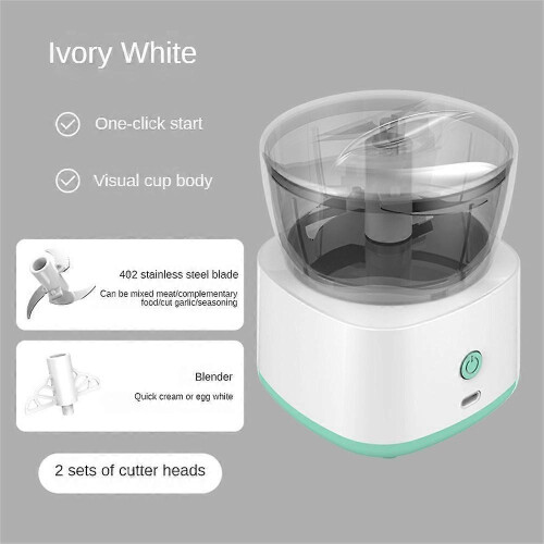 (B white) Electric Meat Grinder Food Processor Masher Automatic Stirring Cooking Mixer