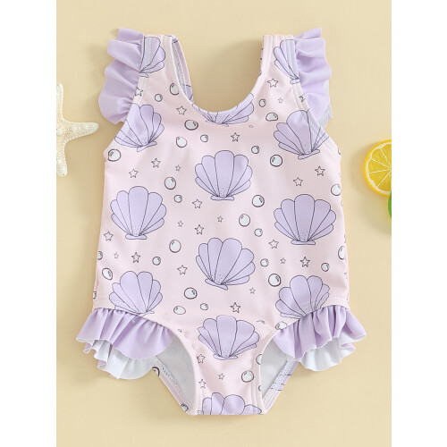 (3-6 Months, Purple) Βρεφικό Μαγιό Κοριτσιού Καλοκαιρινά Ρούχα 1
