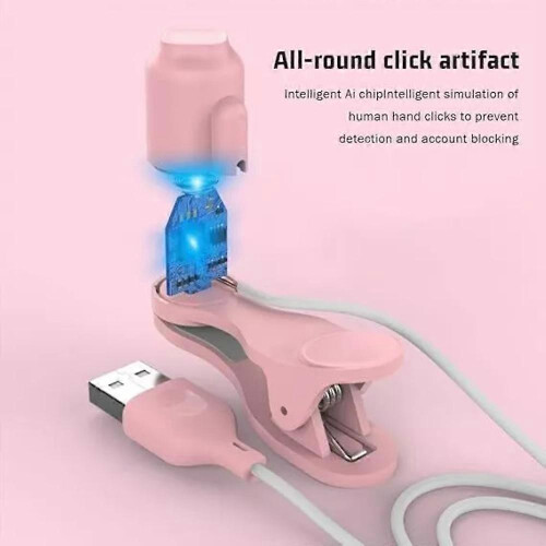 (Pink) 2024 New Auto Clicker for Smart Phone,Adjustable Speed Physical Clicker 2