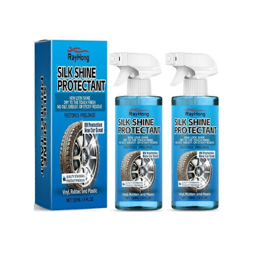 (2pcs) Nice & Wet Tire Trim Coating for Rubber, Plastic, Safe for Quick Stain Removal