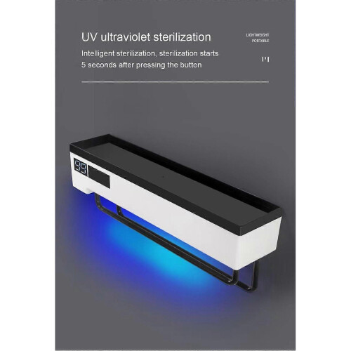 (Button model, 2 in 1) UV Light Sterilizer Toothbrush Holder Cleaner & Automatic Toothpaste Dispenser& towel Sterilizer 1