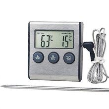 (1pc) Remote Kitchen Digital Cooking Thermometer Probe Meat Food Temperature w/Timer