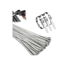 (300mm) 100pcs Peachloft Zip Ties,Multi-purpose Locking Cable Metal Zip Ties,Stainless Steel