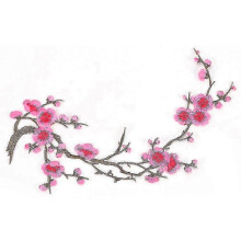 Pink Floral Embroidered Applique Patches for DIY Sewing and Dress Customisation in the UK