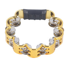 Tambourine Double Row Floral Design Gold Size