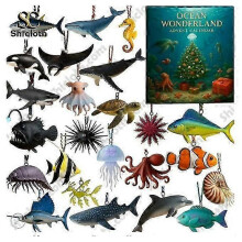 Deep Sea Treasure Advent Countdown Blind Box with Acrylic Christmas Tree Decoration Pendant for Ocean Lovers