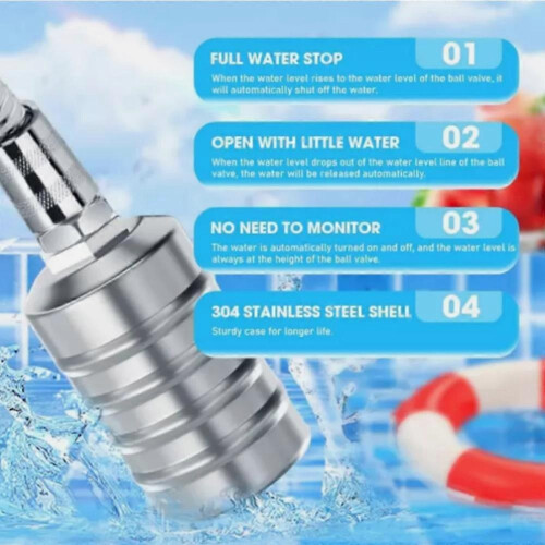 (1 inch upper inlet threads, D) 304 Stainless Steel Fully Automatic Water Level Control Float Valve with Raw material belt 2