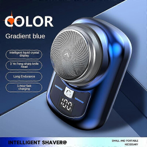 (gradient blue) Mini Electric Shaver Beard Trimmer Razor Portable Mini Shaver USB Charge Acces 1