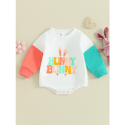(0-3 Months, White) Combinaison de Pâques barboteuse décontractée 1