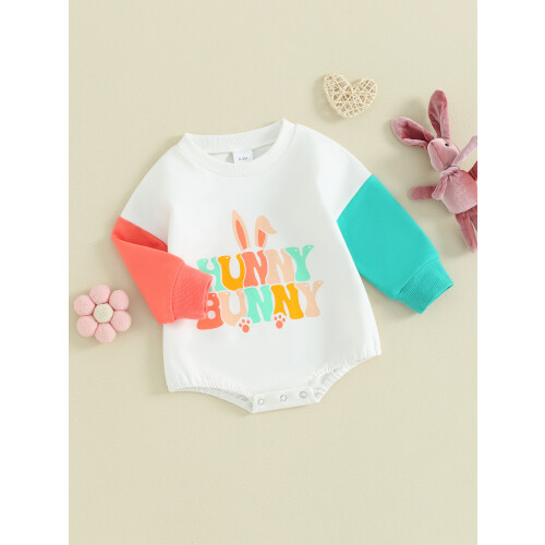 (0-3 Months, White) Combinaison de Pâques barboteuse décontractée 2