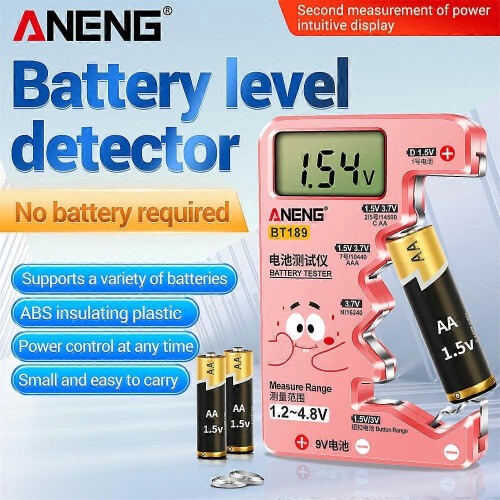 (pink) Bt-189 Batterikapacitet Tester Batteritester Bt189 2