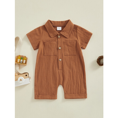 (3-6 Months, Brown) Βρεφική Ολόσωμη Φόρμα και Πέτο 1