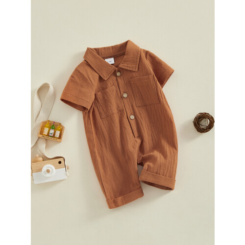 (12-18 Months, Brown) Βρεφική Ολόσωμη Φόρμα και Πέτο 2