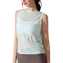 Women Open Back Sleeveless Workout Tops Casual-Aquatic green S