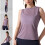 Womens Sleeveless Backless Workout Tops Open Back-Blue S 4