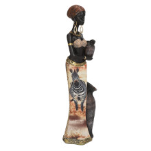 Resin Handmade Tribal African Lady Sculpture Vintage Decor Figurine G04172B