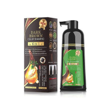 (Dark Brown)400ML  6-in-1 Cover Grey Hair Care Fast Magic Black Hair Shampoo Dye Repair Damaged Improve Split Hair Rough