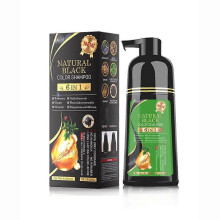 (Black)400ML  6-in-1 Cover Grey Hair Care Fast Magic Black Hair Shampoo Dye Repair Damaged Improve Split Hair Rough
