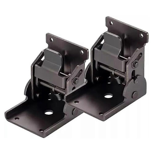 (2pcs, black) 2/4pcs 90 Degrees Self-Locking Folding Hinge Anti-Corrosion Invisible Connector