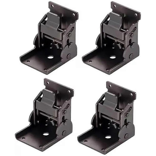 (4pcs, black) 2/4pcs 90 Degrees Self-Locking Folding Hinge Anti-Corrosion Invisible Connector