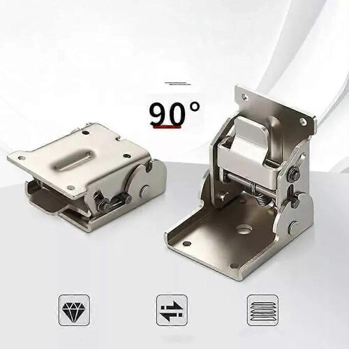 (2pcs, black) 2/4pcs 90 Degrees Self-Locking Folding Hinge Anti-Corrosion Invisible Connector 2