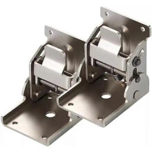 (2pcs, silver) 2/4pcs 90 Degrees Self-Locking Folding Hinge Anti-Corrosion Invisible Connector