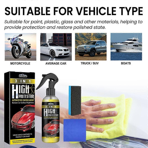 100ML 3 in 1 High Protection Quick Car Coat Ceramic Coating Spray Hydrophobic 2
