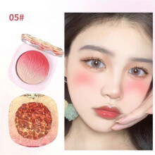 (color05) Flower Gradient Blush Delicate Embossing Matte Pigment Nude Natural Women Face Makeup Cosmetics