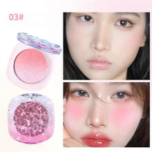 (color03) Flower Gradient Blush Delicate Embossing Matte Pigment Nude Natural Women Face Makeup Cosmetics