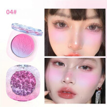 (color04) Flower Gradient Blush Delicate Embossing Matte Pigment Nude Natural Women Face Makeup Cosmetics